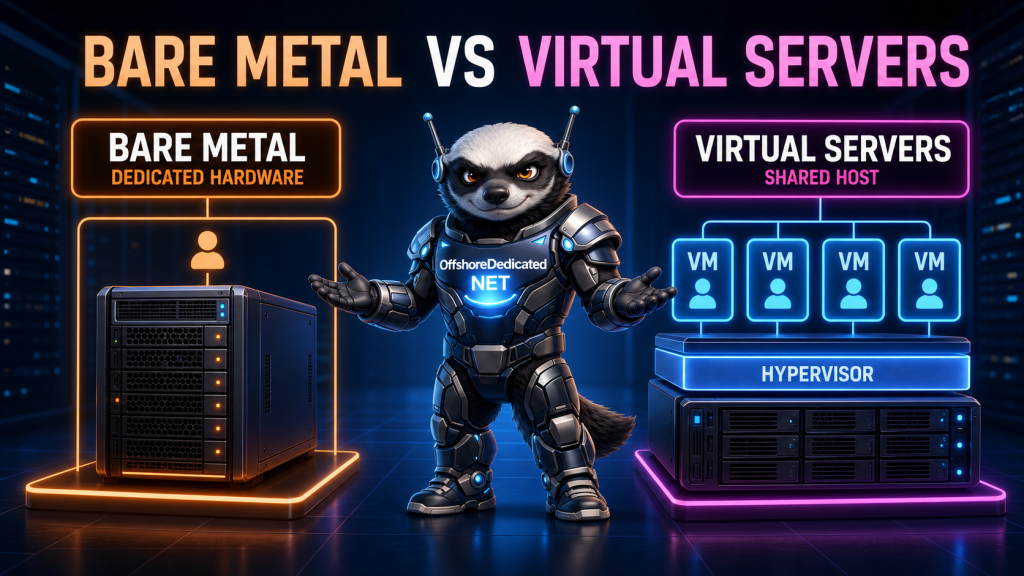 Bare metal server compared with virtual servers on a shared host